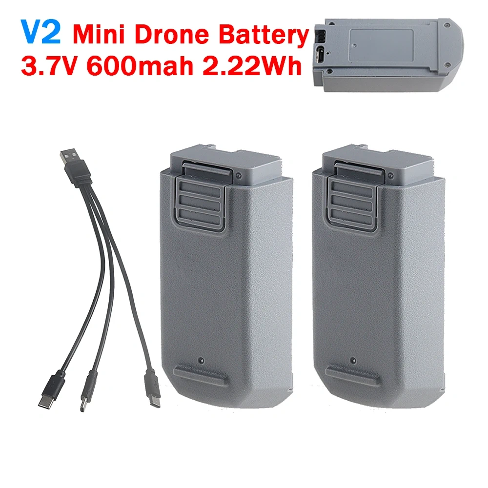 3.7V 600mah RC Drone Battery For V2 Mini Drone Remote Control Quadcopter Helicopter Spare Batteries Accessories