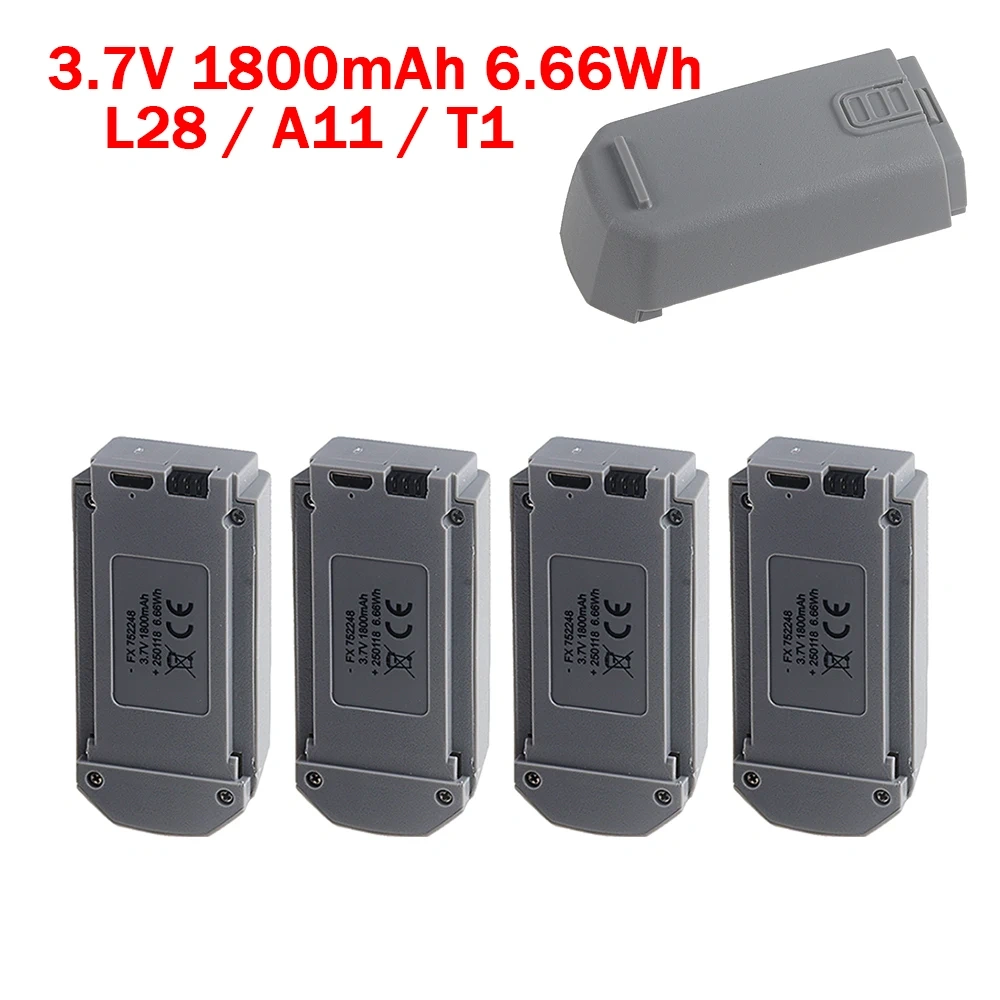 3.7V 1800mAh Lipo Battery For L28 A11 T1 mini Drone 752248 Remote Control Drones RC Quadcopter 3.7V Replacement Batteries