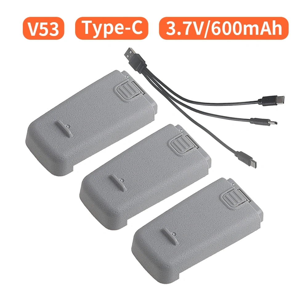 3.7V 600mah Lipo Battery For V53 Mini Drone Remote Control Quadcopter RC Drones UFO UAV Spare Parts Accessories