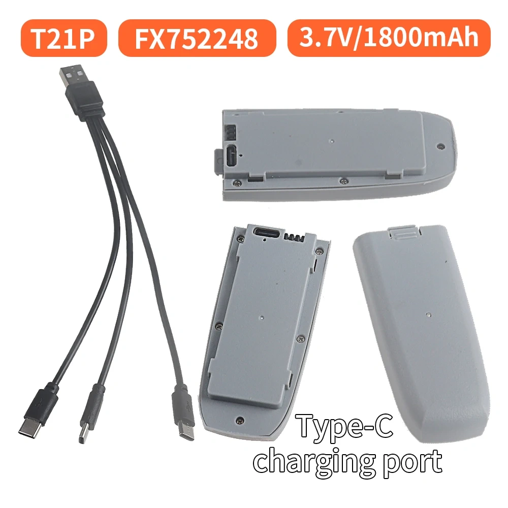 Drone Battery 3.7V 1800mAh Lipo Battery for T21P CS800 PRO RC Drone Quadcopter FX752248 Replacement Batteries Accessory