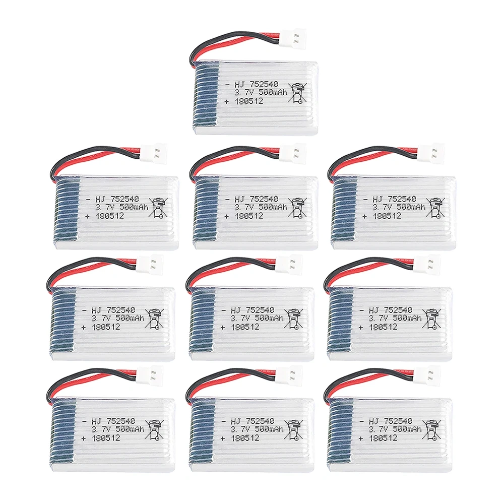 H31 Battery 752540 3.7V 500mAh Rechargeable Lipo Battery For H107 H31 KY101 E33C E33 RC Drone Spare Parts 3.7V Battery
