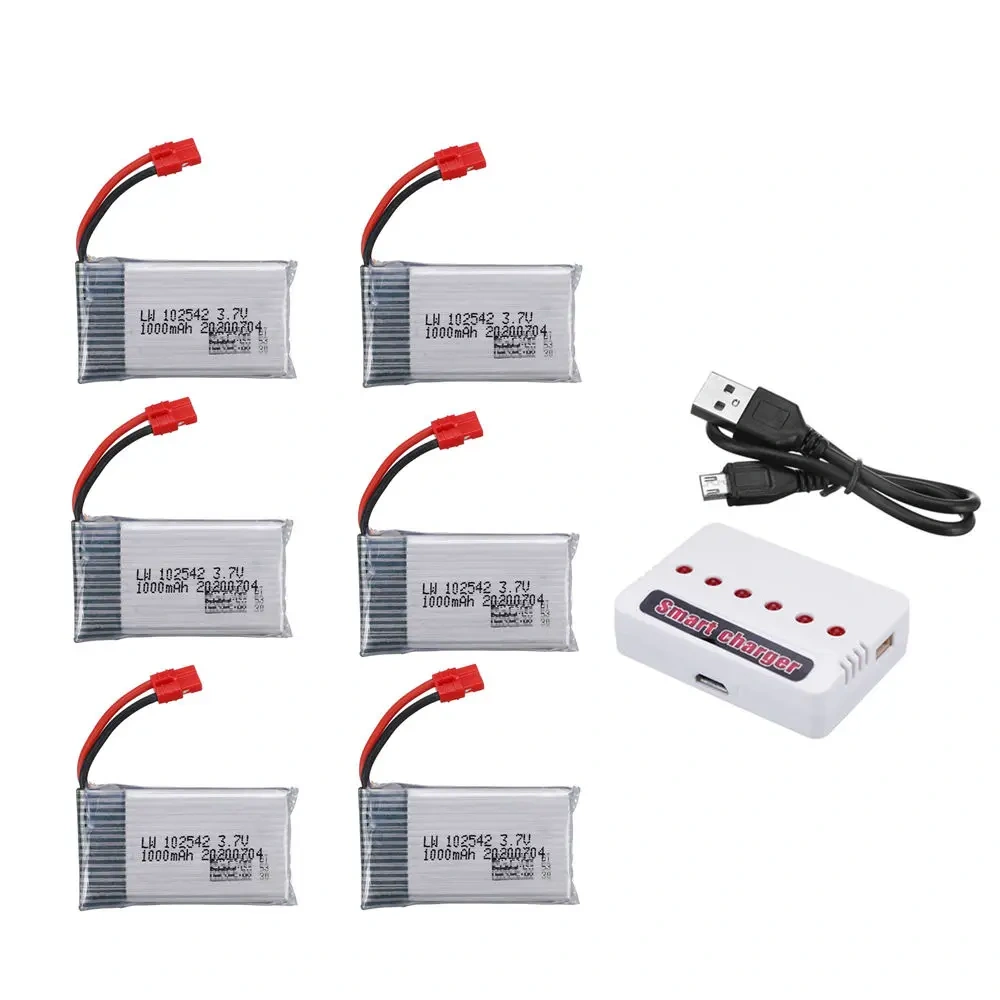 3.7V 1000mAh 102542 Lipo Battery  for Syma X5HC X5HW X5UW X5UC RC Quadcopter Battery with Charger  Drone Spare Part