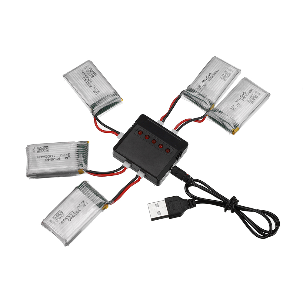 3.7V 1000mAh Lipo Battery + Charger for Syma X5 X5C X5C-1 X5S X5SW X5SC V931 H5C CX-30 TK M68 FOR MJX X705C SG600 RC Drone