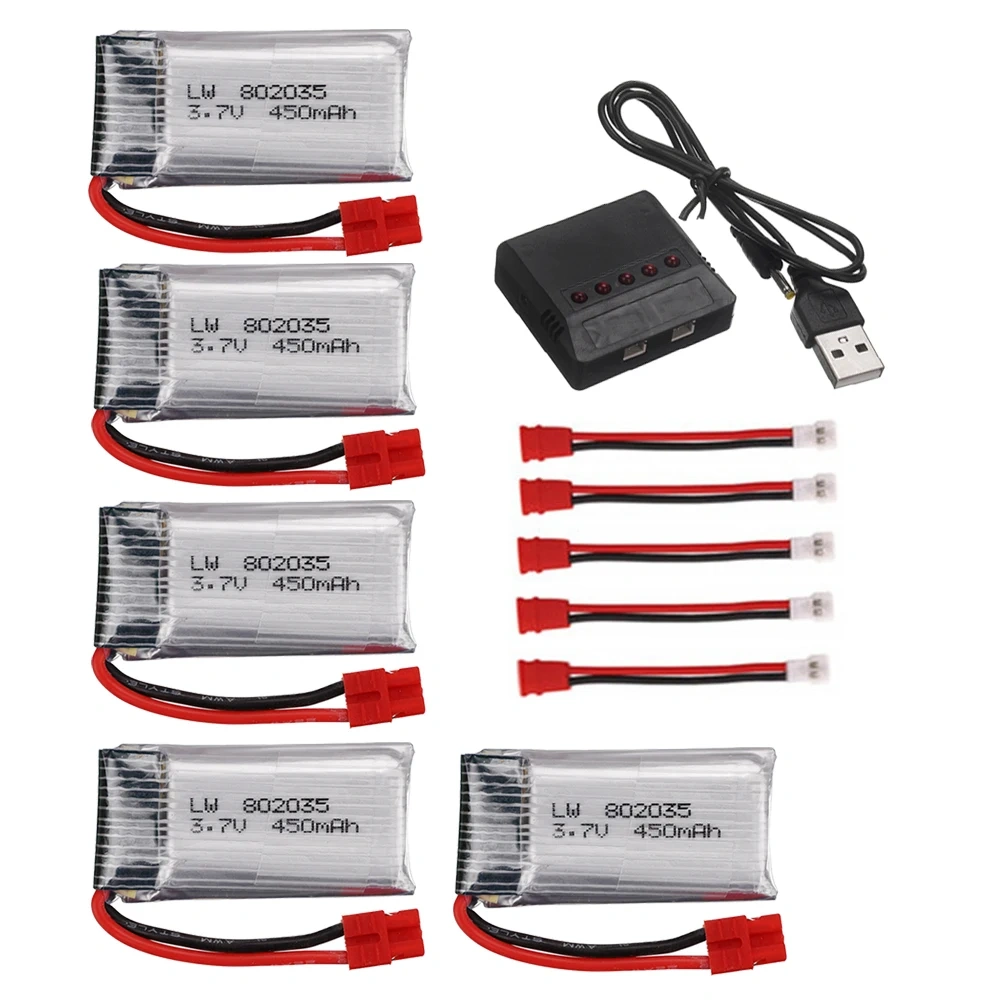 3.7V 450mah 802035 Lipo Battery XH4.0 plug For SYMA X15 X15C X15W X5A-1 RC Quadcopter Spare Parts 3.7v Rechargeable Battery