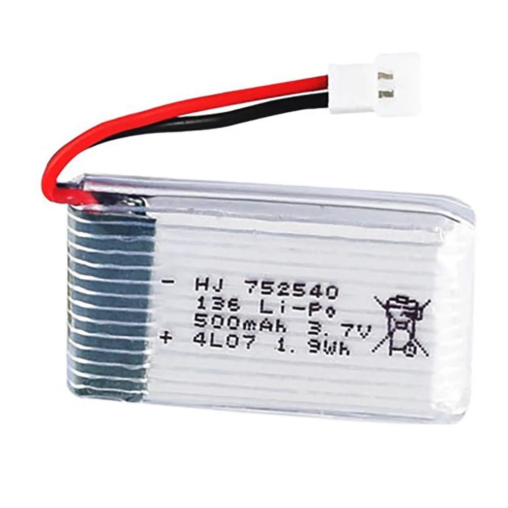 3.7V 500mAh 752540 Lipo Battery Charger For Syma X5C X5SW M68 Cheerson CX-30 H5C Drone Spare Parts 3.7V Rechargeable Battery