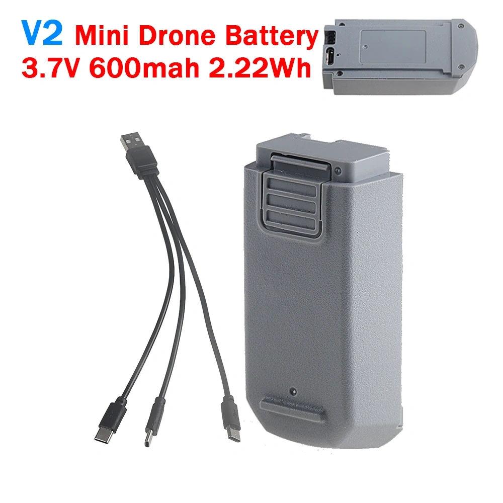 3.7V 600mah RC Drone Battery For V2 Mini Drone Remote Control Quadcopter Helicopter Spare Batteries Accessories