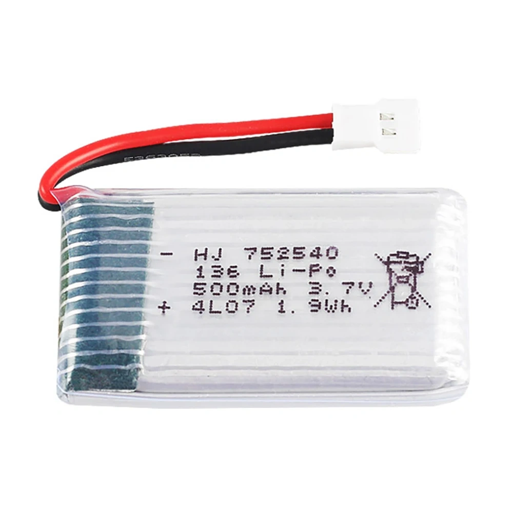 3.7V 500mAh 752540 Lipo Battery Charger For Syma X5C X5SW M68 Cheerson CX-30 H5C Drone Spare Parts 3.7V Rechargeable Battery