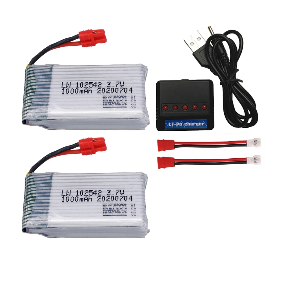 3.7v 1000mah Lipo Battery + Charger for Syma X5HC X5HW X5UW X5UC RC Quadcopter Drone Spare Parts 3.7 V 1000 mah
