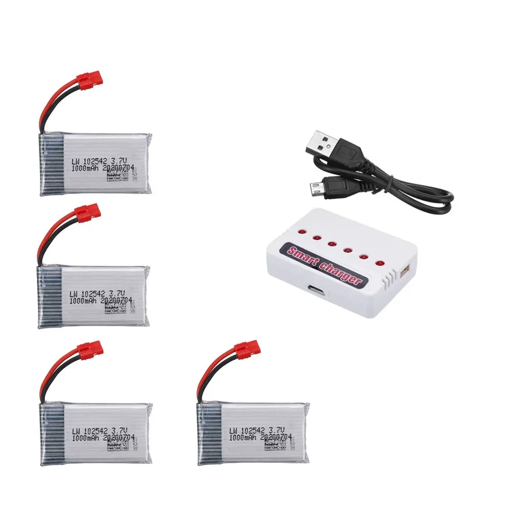 3.7V 1000mAh 102542 Lipo Battery  for Syma X5HC X5HW X5UW X5UC RC Quadcopter Battery with Charger  Drone Spare Part
