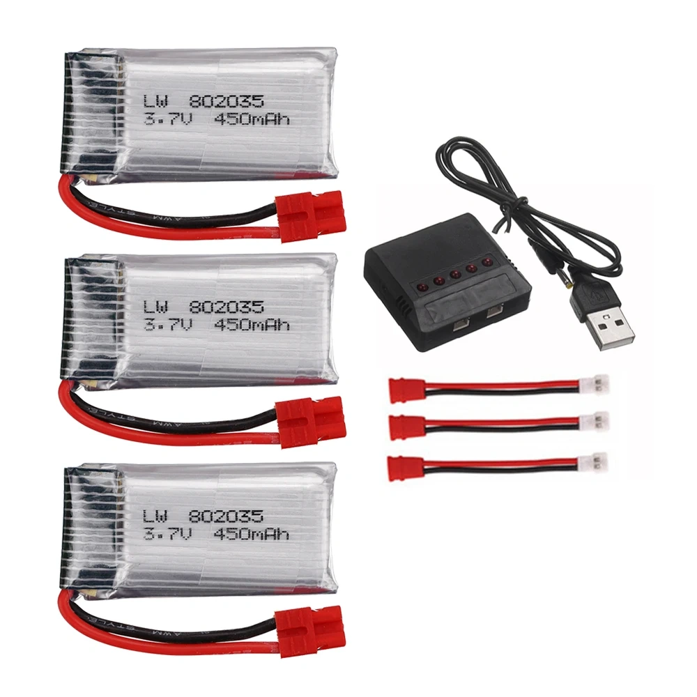 3.7V 450mah 802035 Lipo Battery XH4.0 plug For SYMA X15 X15C X15W X5A-1 RC Quadcopter Spare Parts 3.7v Rechargeable Battery