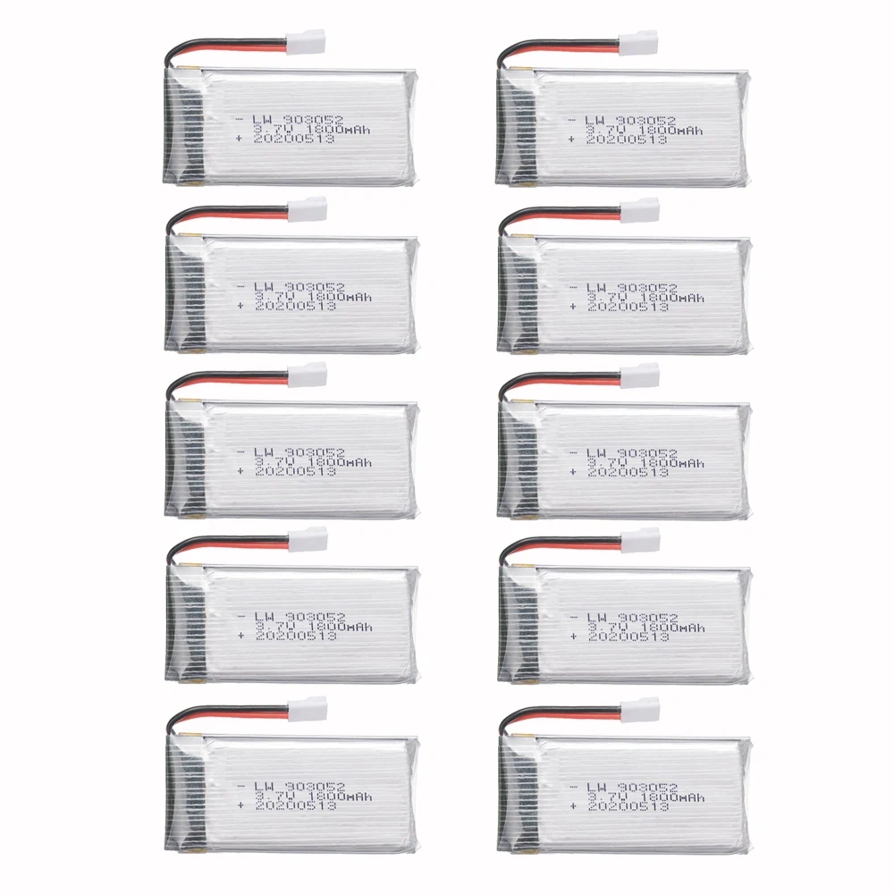 2026 NEW 3.7v 1800mAh Rechargeable Battery with Charger for SYMA X5SW X5 X5S X5C M18 H5P KY601S 3.7v RC Drone battery