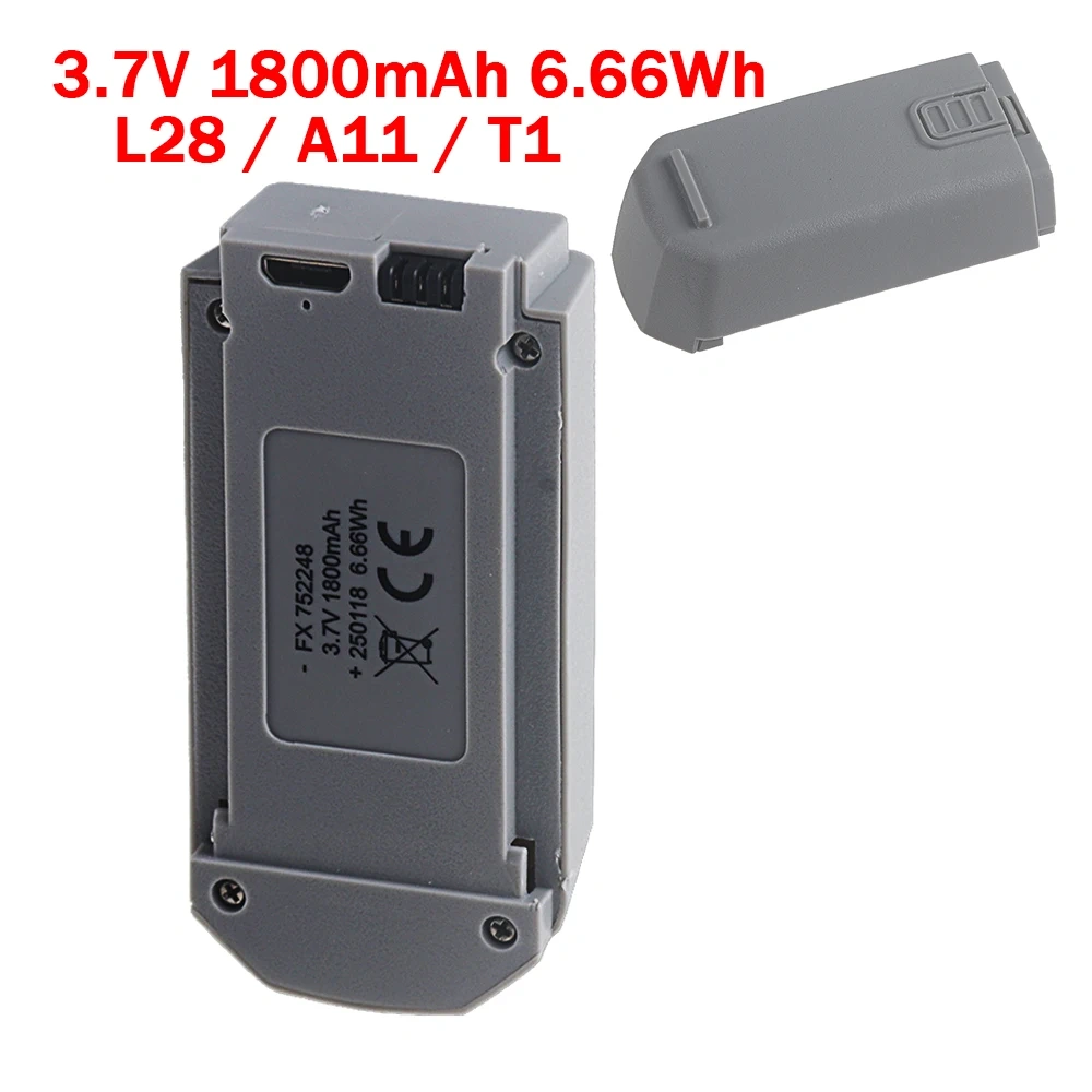 3.7V 1800mAh Lipo Battery For L28 A11 T1 mini Drone 752248 Remote Control Drones RC Quadcopter 3.7V Replacement Batteries