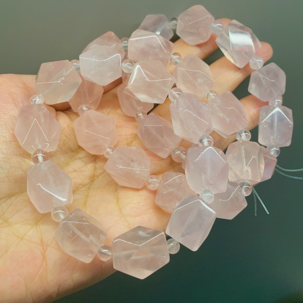 A484高品質な ローズクォーツ ブレスレット パワーストーン 天然石あいちゃん撮影しました  １本売り