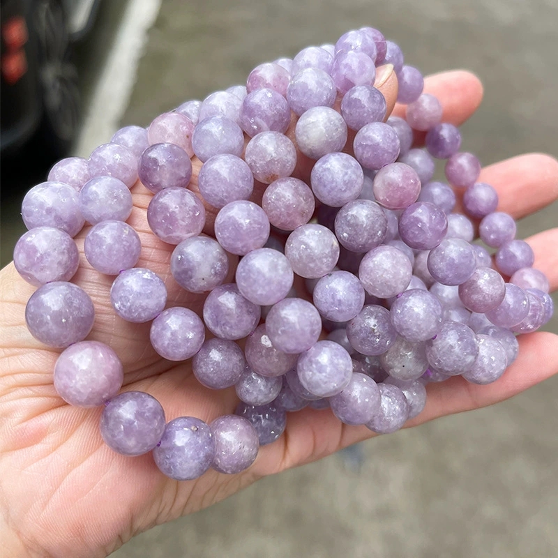 細やかなキラキラ結晶 変化 変革の石 レピドライト シリカ  丸玉