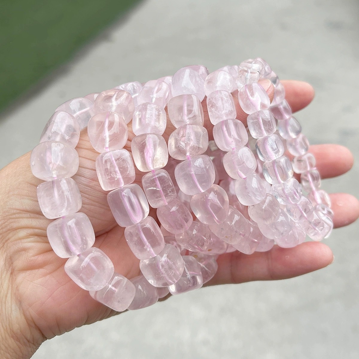 ローズクォーツ ビーズブレスレット ローズクォーツブレスレット 12mm(MADAGASCAR ROSE QUARTZ