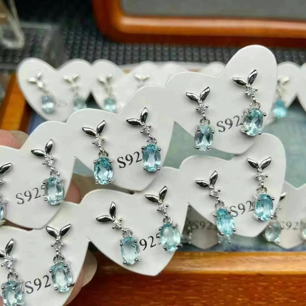 SP328高品質なブルートパーズピアス シルバー925  上品 かわいい　1ペア(2個)売り