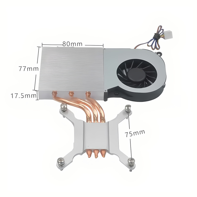 电脑一体机公模款三铜管散热器配防尘静音配风扇