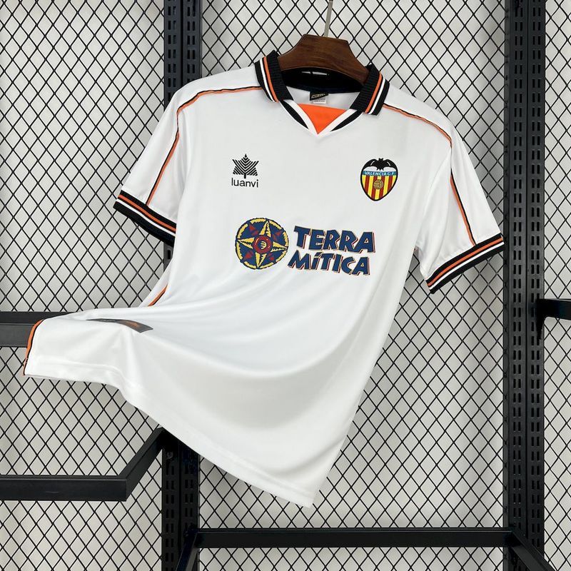 Retro 1999-00 Valencia Home Retro Football jersey