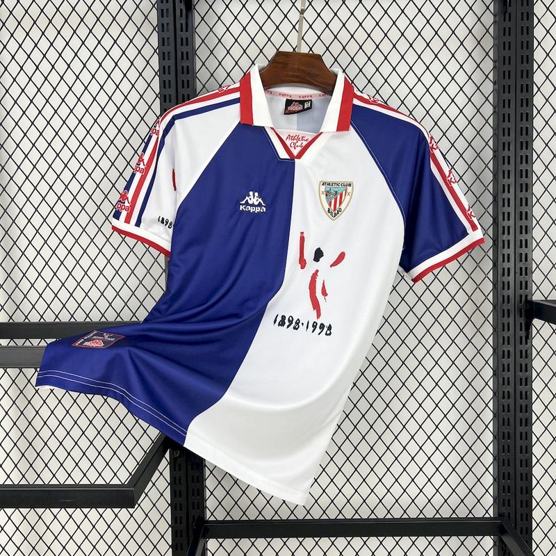 Retro 1997-98 Athletic Bilbao Away Retro Sponsors Football jersey
