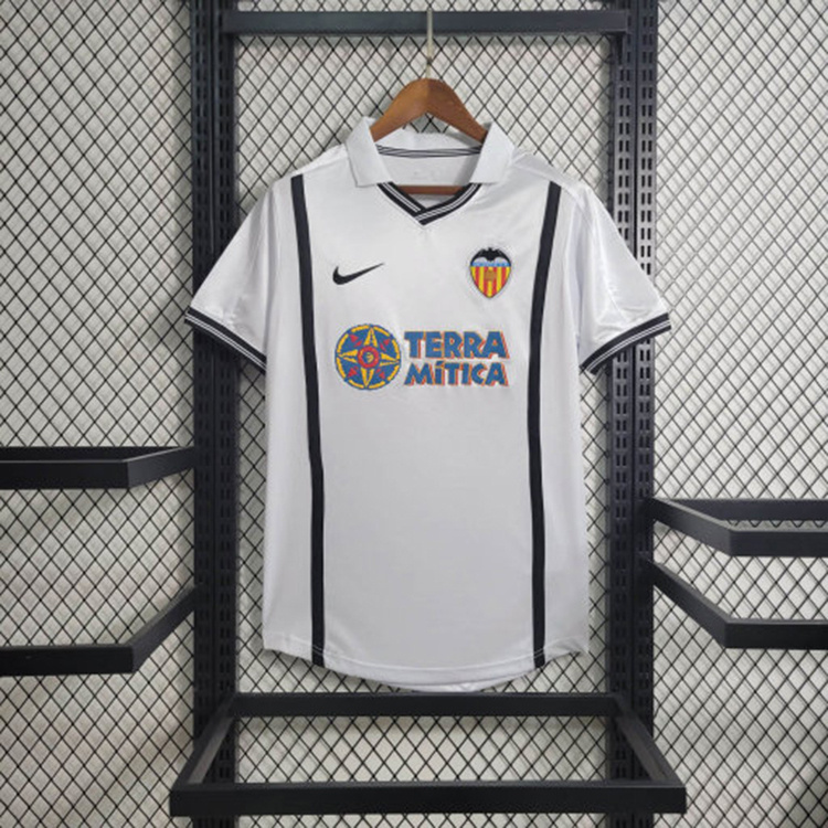 Retro 2000-01 Valencia home Retro Football jersey