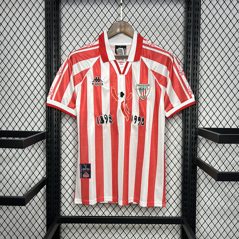 Retro 1997-98 Athletic Bilbao Home Retro 100th Anniversary Football jersey
