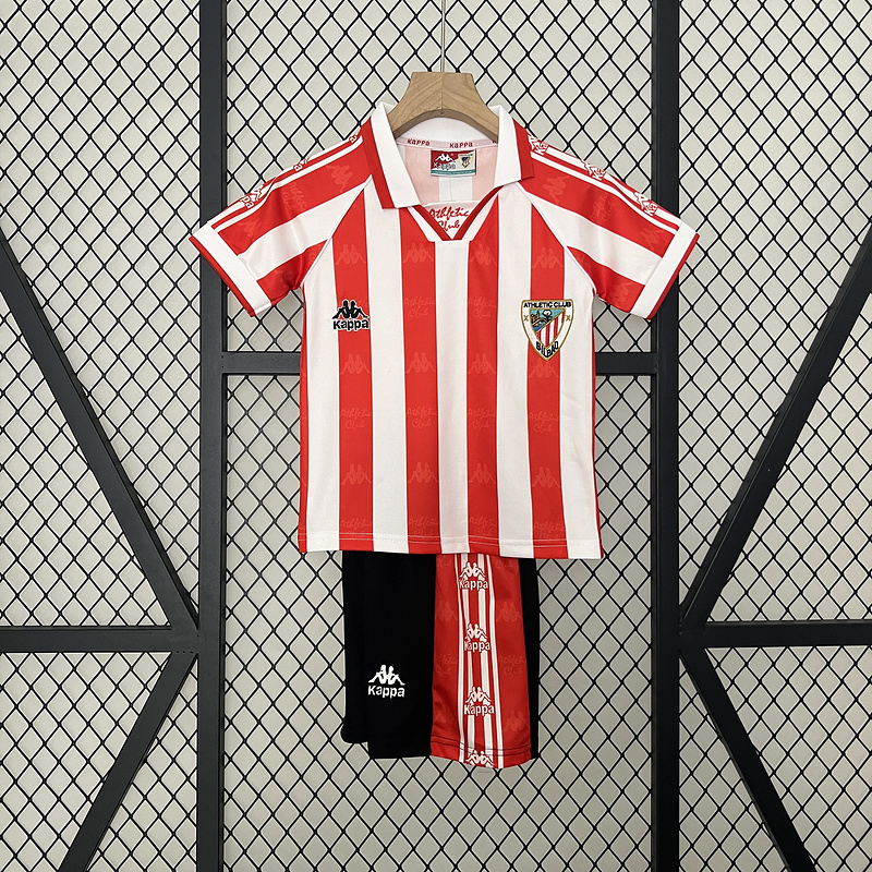 Retro KIDS 1995-97 kids Athletic Bilbao home Retro Football jersey