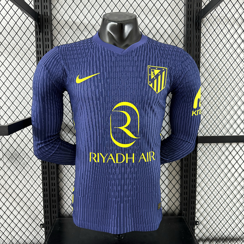 Player 2025-26 Atletico Madrid Away Long Sleeves Football jersey
