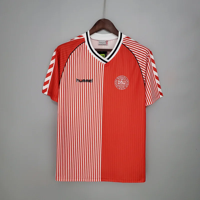 Retro 1986 Denmark home Retro Football jersey