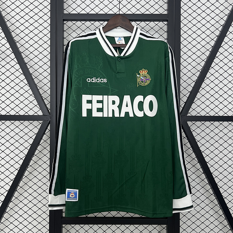 Retro 1999-00 Deportivo La Coruna Away retro long sleeve Football jersey