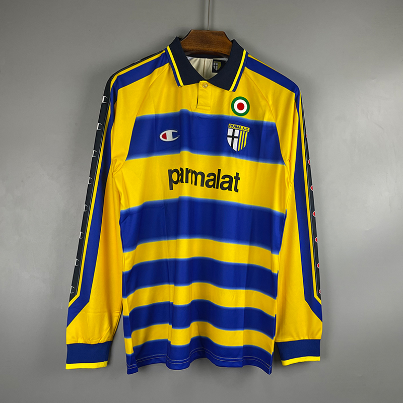 retro 1999-00 Parma Home retro long sleeved football jersey