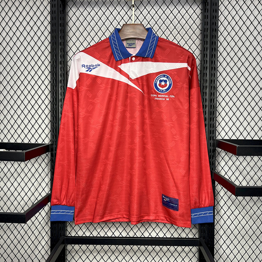 Retro 1998 Chile home retro Long sleeves Football jersey