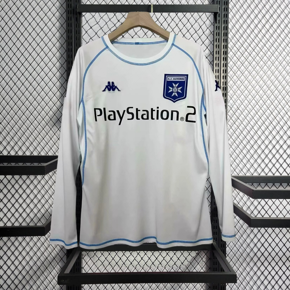 Retro 2003-04 Auxerre FC Home Retro Long sleeves Football jersey