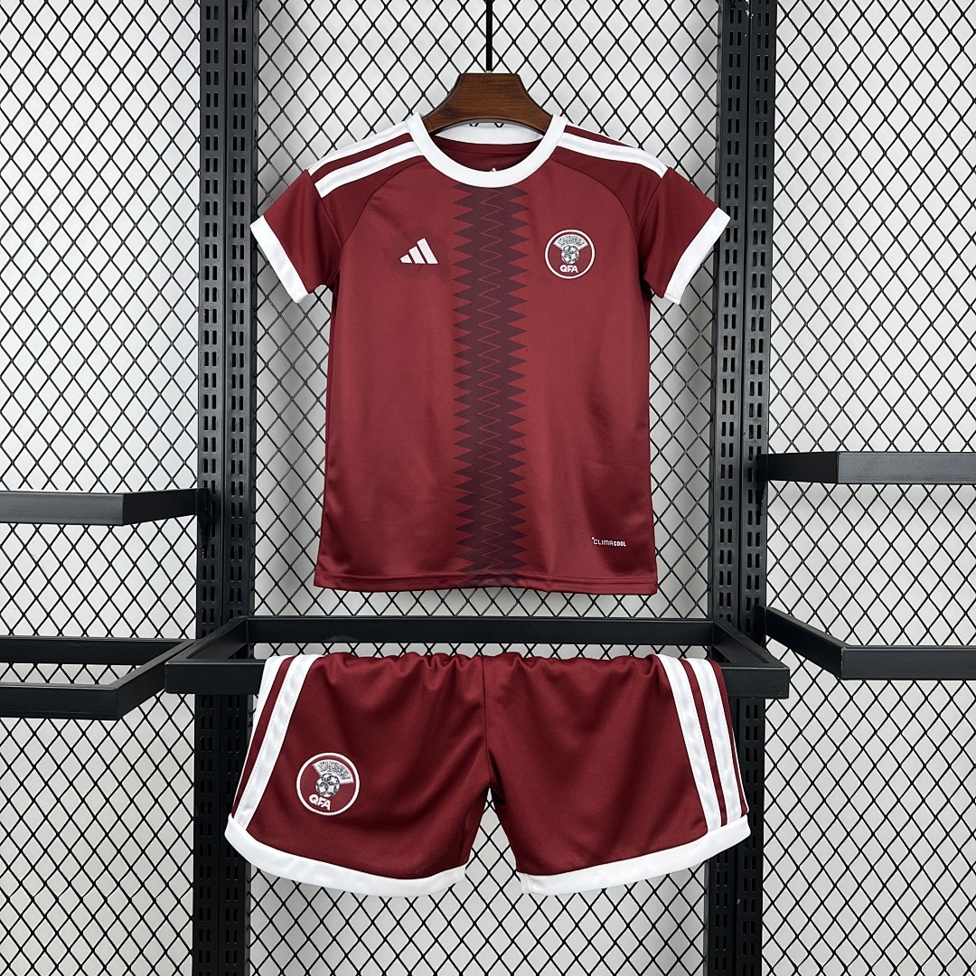 2026 Qatar Home kids Football jersey