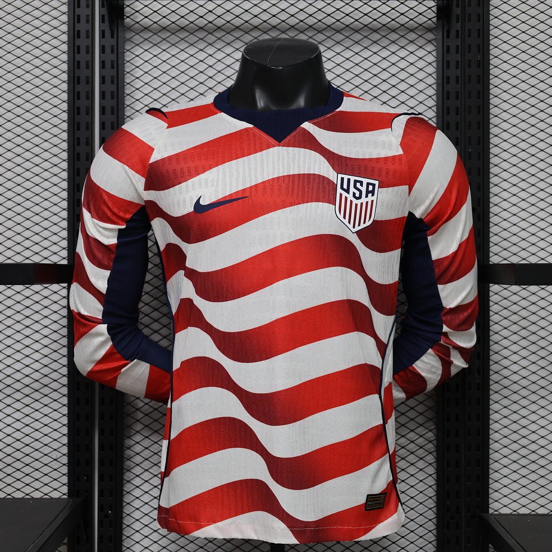 Player 2026 USA Home Long sleeves Football jersey United States