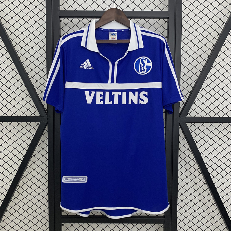 Retro 2001-02 Schalke 04 Home retro Football jersey