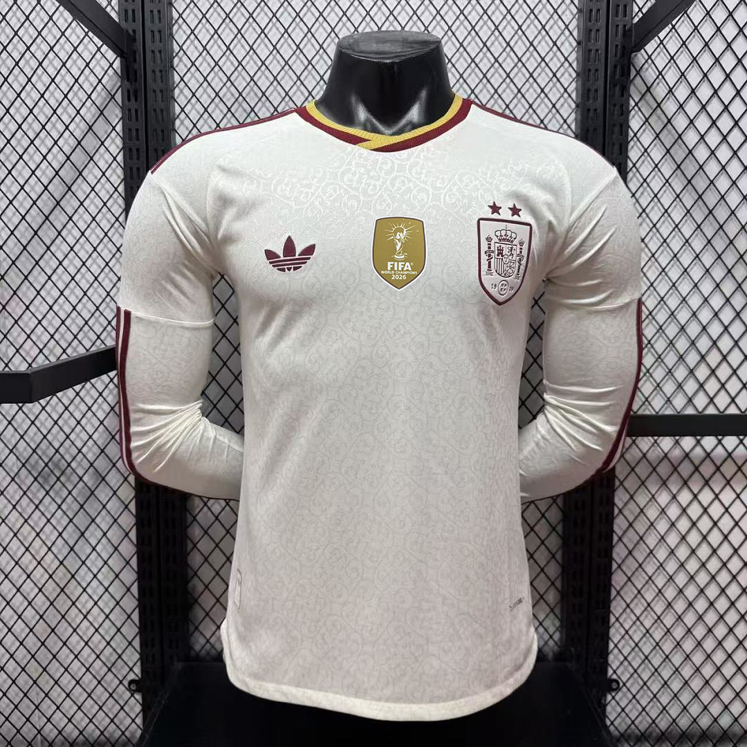 Player 2026 Spain Away champion Long sleeves Football Jersey