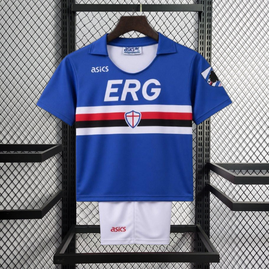 Retro Kids 1990-91 Kids Sampdoria Home Retro Football jersey
