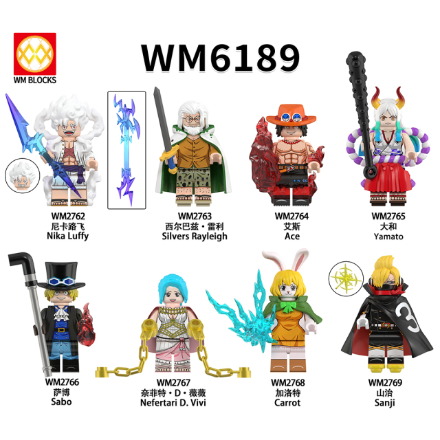 WM6189 lego Anime ONE PIECE nika luffy nami sanji kaidou sabo Monkey ace mini figures juguetes mini toys building blocks sets Toys for kids