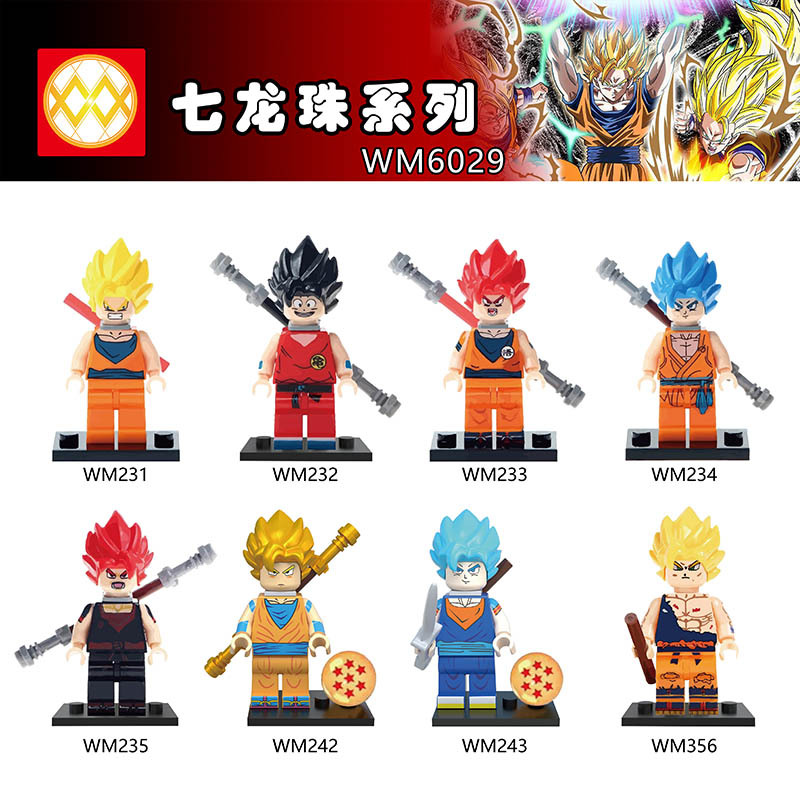 WM6029 Anime Dragon Ball goku Vegeta piccolo birusu broli buu mini figures juguetes mini toys building blocks sets Toys for kids