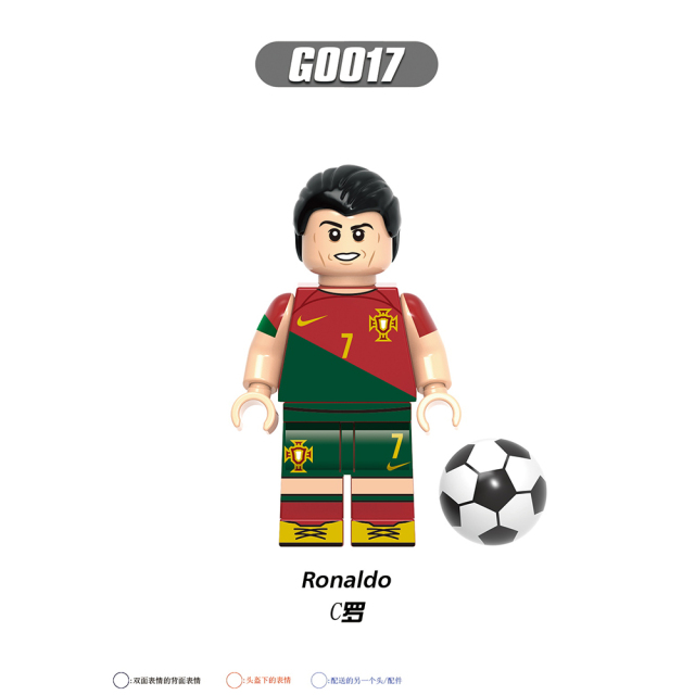 G0103 Soccer Football Player Mini Toys Benzema Ronaldo Neymar Gift Building Blocks Sets  Educational Toys For Kids