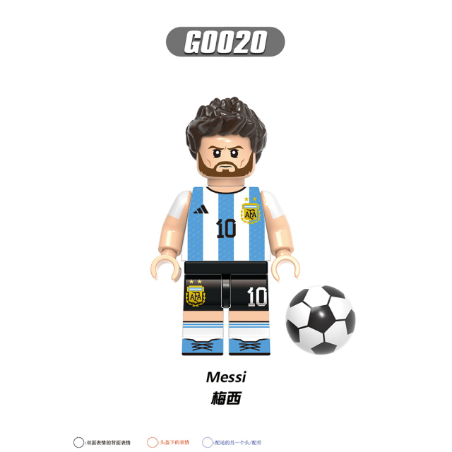 G0103 Soccer Football Player Mini Toys Benzema Ronaldo Neymar Gift Building Blocks Sets  Educational Toys For Kids
