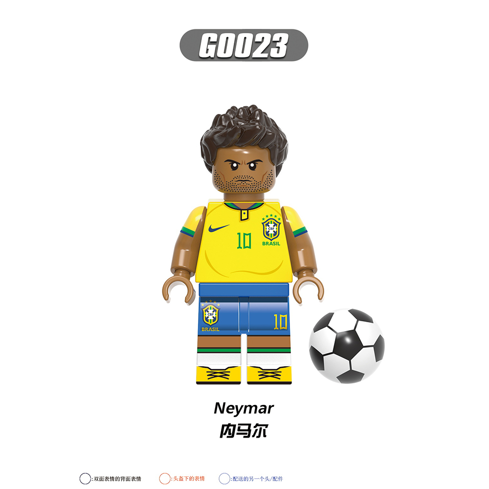 G0103 Soccer Football Player Mini Toys Benzema Ronaldo Neymar Gift Building Blocks Sets  Educational Toys For Kids