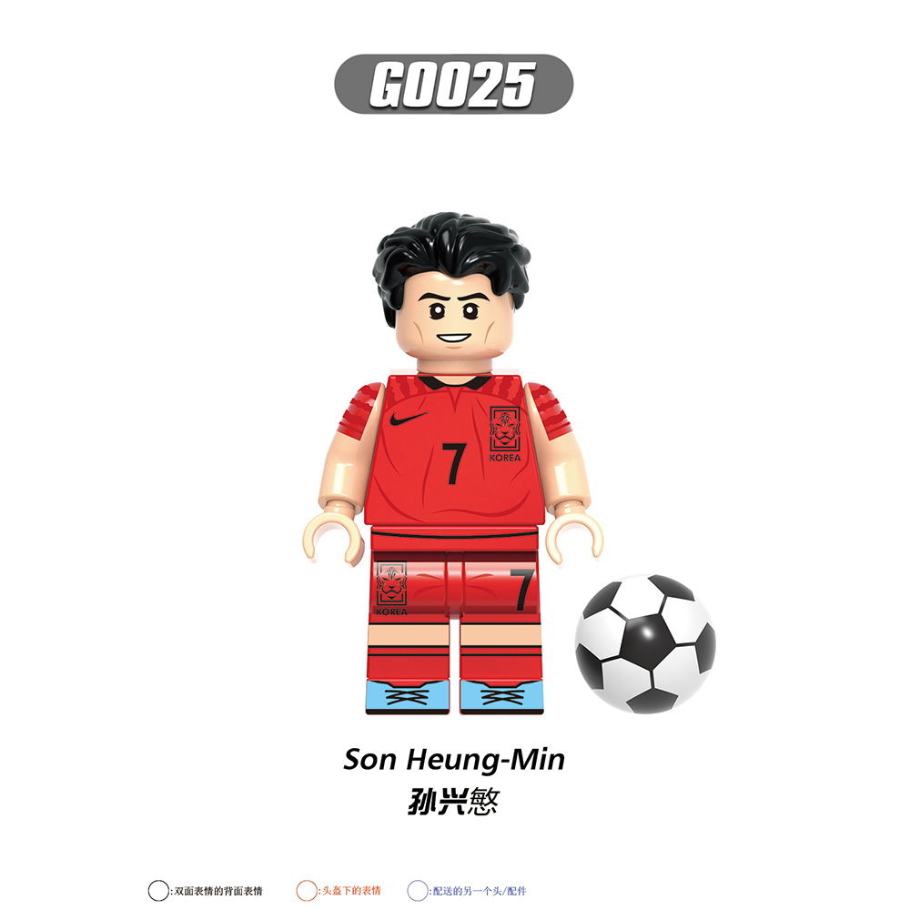 G0104 NEW Soccer Player Footballer Son Heung-Min Virgil Eriksen Mini Toys Minifigs Building Blocks Sets Gift Educational Toys For Kids
