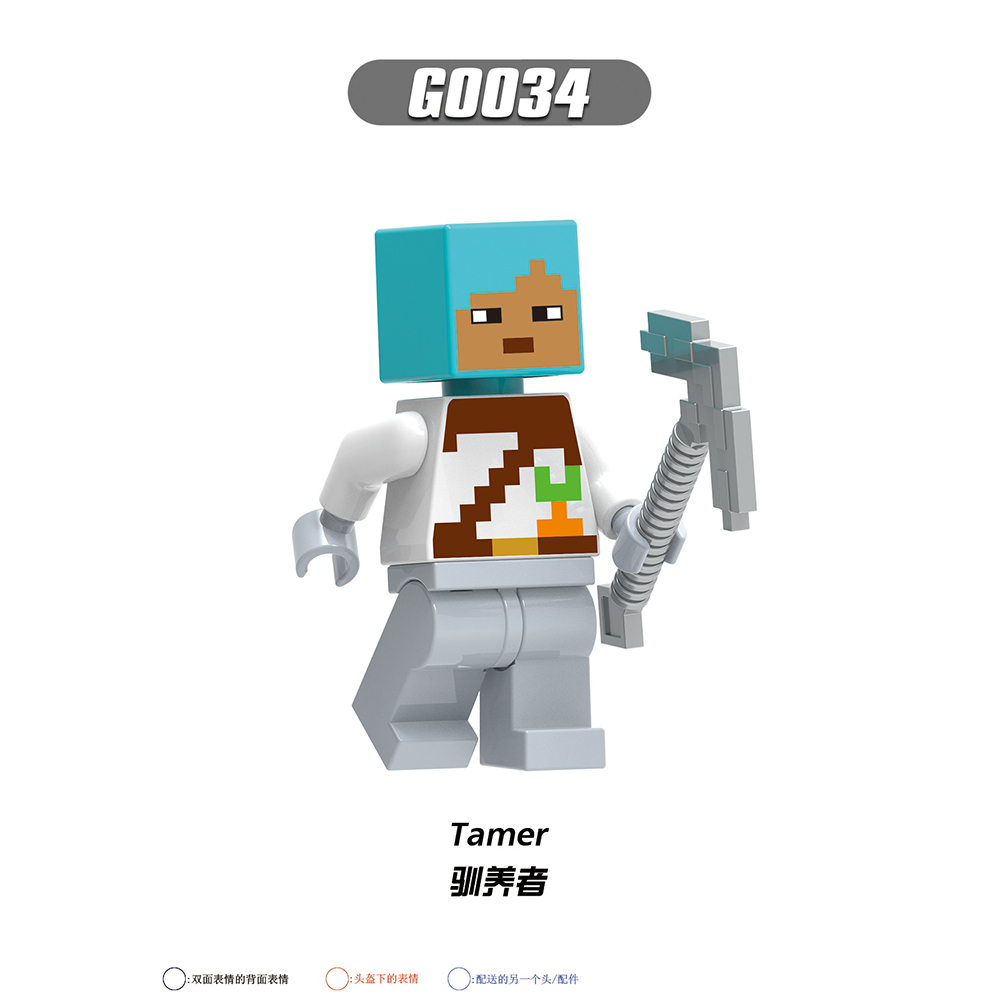 G0105 Game My World Diver Zombie Villager Hunter Figures Puzzle Creation DIY Gift Plastic Mini Building Block Sets Educational Anime Kids Toys