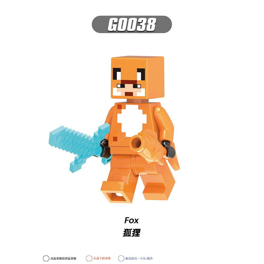 G0105 Game My World Diver Zombie Villager Hunter Figures Puzzle Creation DIY Gift Plastic Mini Building Block Sets Educational Anime Kids Toys