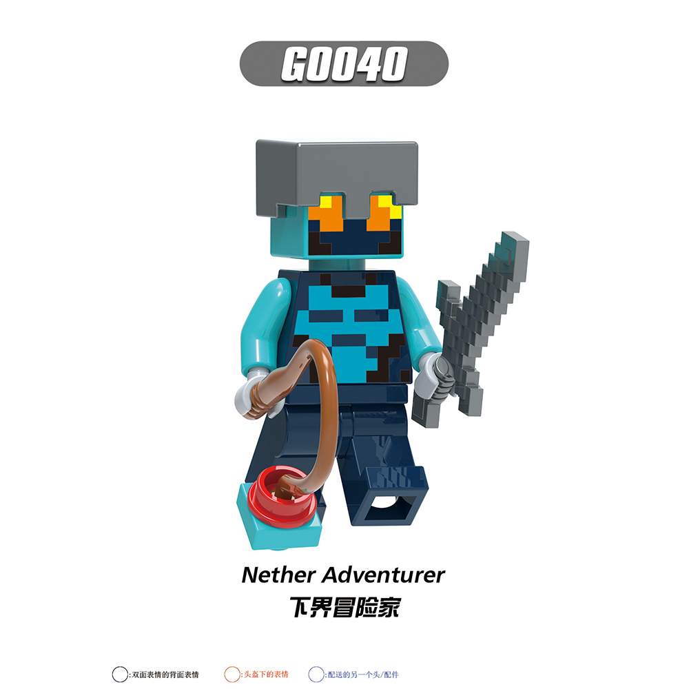 G0105 Game My World Diver Zombie Villager Hunter Figures Puzzle Creation DIY Gift Plastic Mini Building Block Sets Educational Anime Kids Toys