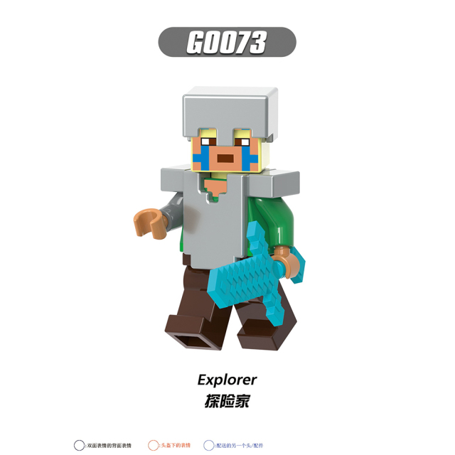 G0110 Game My World Explorer Ocelot  Farmer Panda Figures Puzzle Creation DIY Gift Plastic Mini Building Block Sets Educational Kids Toys