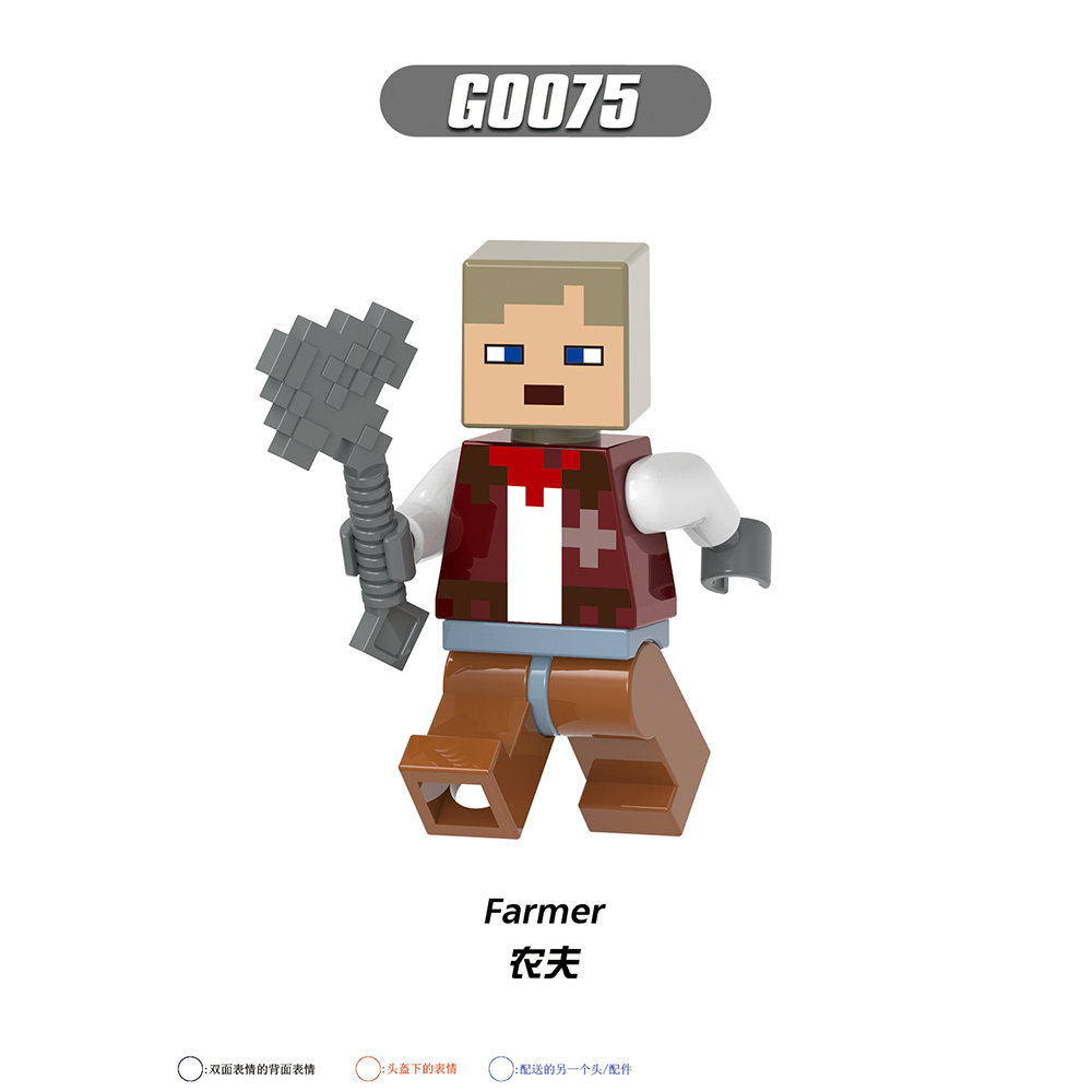 G0110 Game My World Explorer Ocelot  Farmer Panda Figures Puzzle Creation DIY Gift Plastic Mini Building Block Sets Educational Kids Toys
