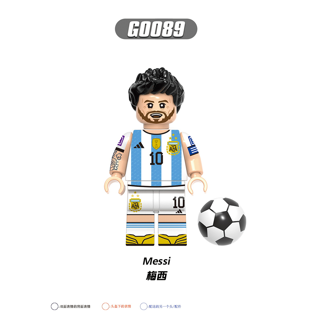 G0112 Soccer Football Star Player Messi Mbappé Ronaldo Maradona Muller Gift Building Blocks Sets Educational Kids Toys
