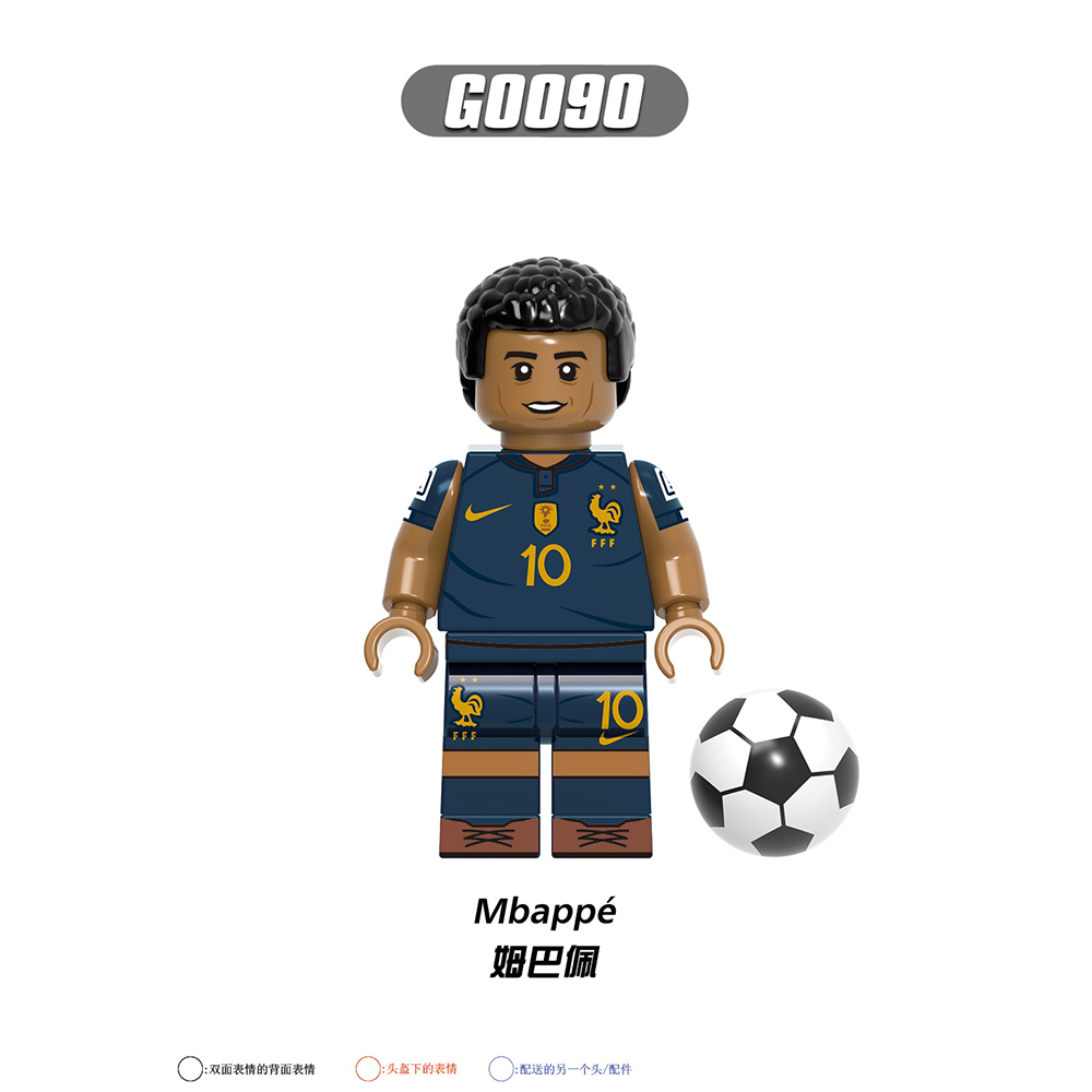 G0112 Soccer Football Star Player Messi Mbappé Ronaldo Maradona Muller Gift Building Blocks Sets Educational Kids Toys